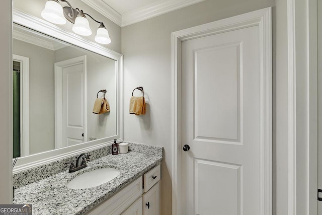 1015 Turtle Pond Dr, Watkinsville, GA 30677 - bathroom with vanity and ornamental molding