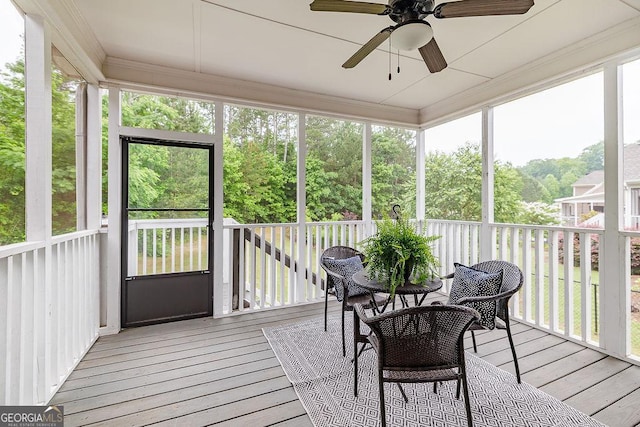 1015 Turtle Pond Dr, Watkinsville, GA 30677 - sunroom / solarium with a ceiling fan