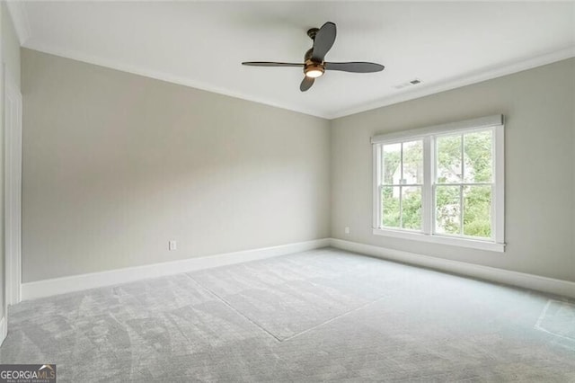 2493 Oostanaula Dr, Brookhaven, GA 30319 - carpeted empty room with ornamental molding, baseboards, and ceiling fan