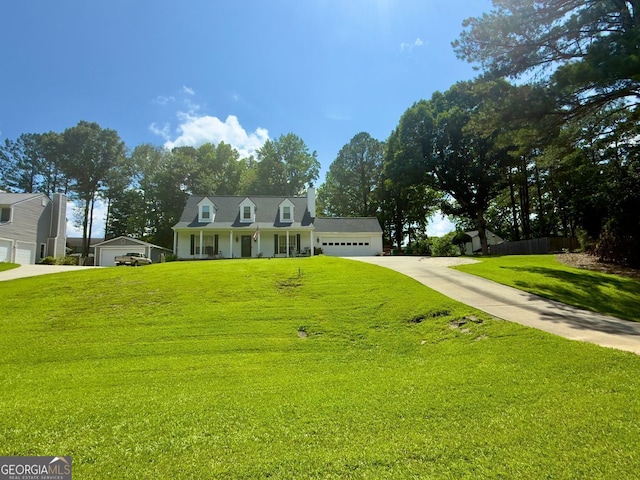 3694 Jay Bird Aly, Peachtree Corners, GA 30092 - cape cod house featuring concrete driveway, a front lawn, and a garage