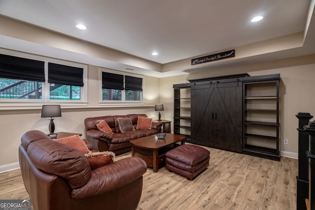 1984 Mendenhall Cir, Atlanta, GA 30341 - living area with light wood finished floors, recessed lighting, and a tray ceiling