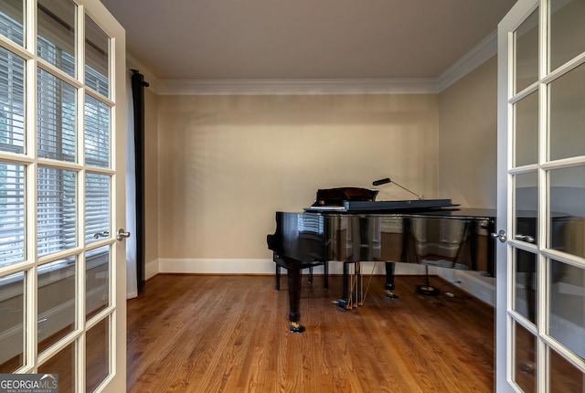 1984 Mendenhall Cir, Atlanta, GA 30341 - office area featuring ornamental molding, wood finished floors, and french doors