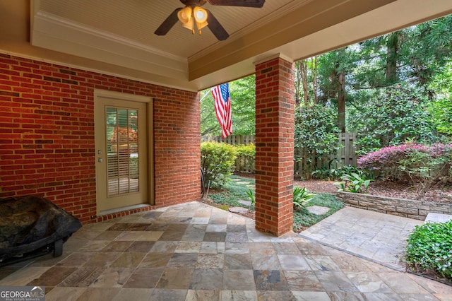1984 Mendenhall Cir, Atlanta, GA 30341 - view of patio featuring ceiling fan