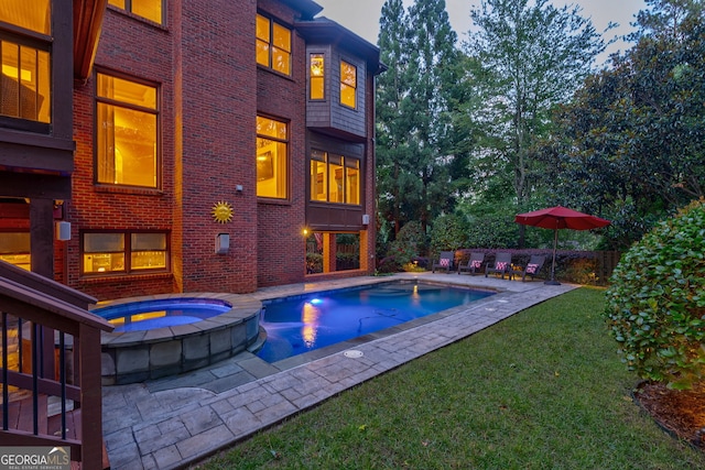1984 Mendenhall Cir, Atlanta, GA 30341 - view of pool with a lawn, a pool with connected hot tub, and a patio