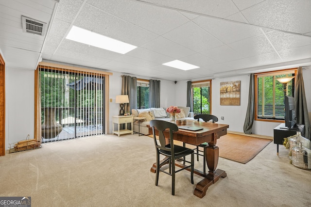 2666 Peachtree Walk, Duluth, GA 30096 - carpeted dining area featuring a paneled ceiling