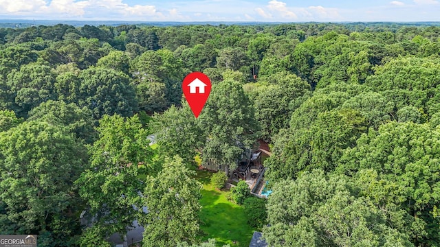 2666 Peachtree Walk, Duluth, GA 30096 - aerial overview of property's location featuring a forest