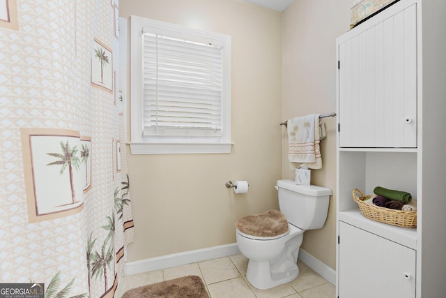 207 Saddle Mountain Rd SE, Rome, GA 30161 - bathroom with toilet, tile patterned flooring, and baseboards