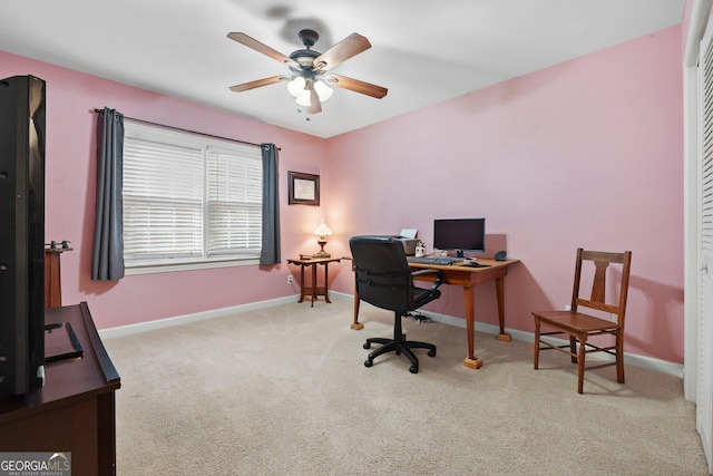 207 Saddle Mountain Rd SE, Rome, GA 30161 - carpeted office space with a ceiling fan and baseboards