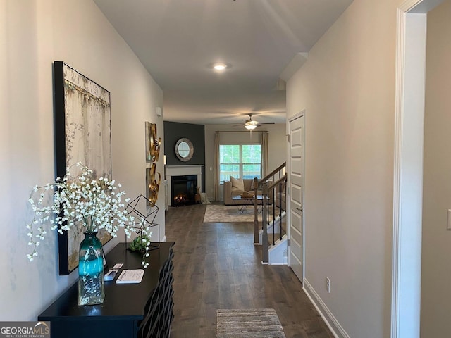 624 Britton Way Lot 67, Macon, GA 31216 - hallway with stairs and dark wood-type flooring