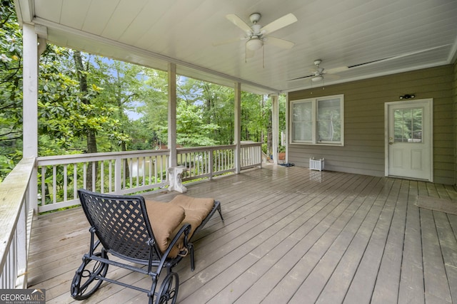5065 Nesbit Ferry Ln, Atlanta, GA 30350 - deck featuring ceiling fan