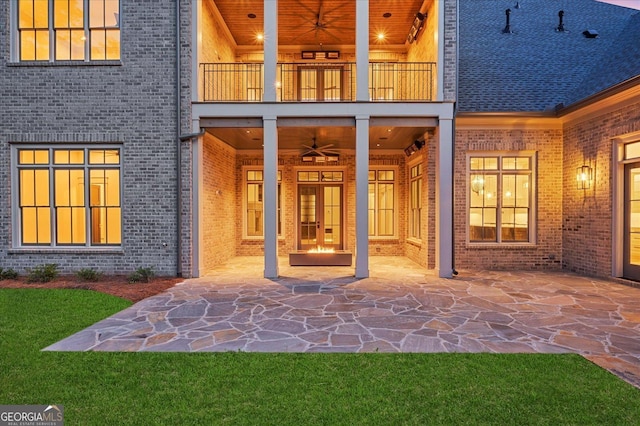4927 Slaton Dr, Acworth, GA 30101 - doorway to property with a balcony and brick siding