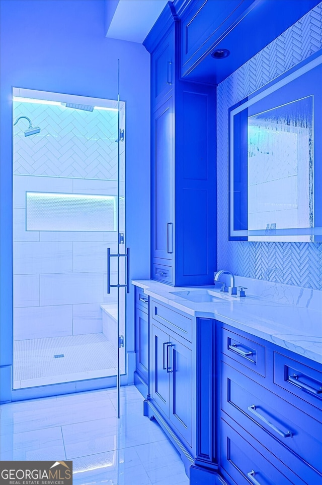 4927 Slaton Dr, Acworth, GA 30101 - full bath featuring a shower stall and vanity