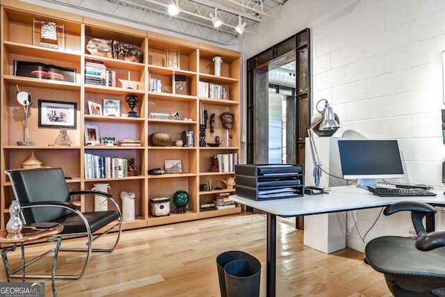 1933 Mclendon Ave NE Unit A, Atlanta, GA 30307 - home office featuring wood finished floors and concrete block wall