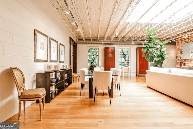 1933 Mclendon Ave NE Unit A, Atlanta, GA 30307 - dining space featuring rail lighting and light wood-style flooring