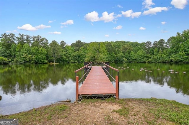 411 Mountain View Ln, Woodstock, GA 30188 - dock with a wooded view and a water view