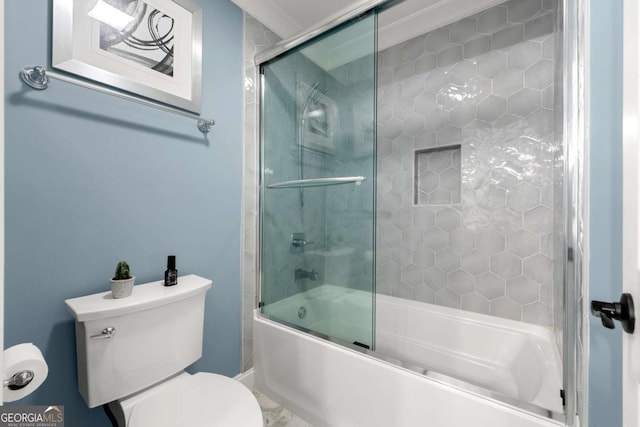 7519 Waterview Cv, Douglasville, GA 30135 - bathroom with toilet and shower / bath combination with glass door