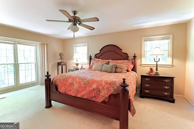 3320 Bryant Ln, Marietta, GA 30066 - bedroom featuring light carpet and ceiling fan