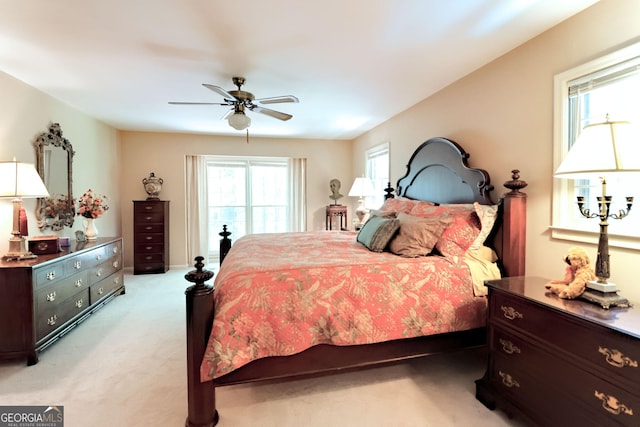 3320 Bryant Ln, Marietta, GA 30066 - bedroom with light colored carpet and a ceiling fan