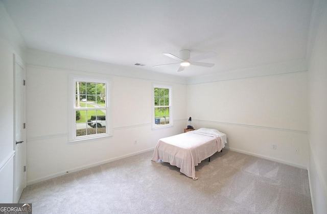 1111 Creekshore Dr, Athens, GA 30606 - carpeted bedroom featuring multiple windows, baseboards, and a ceiling fan