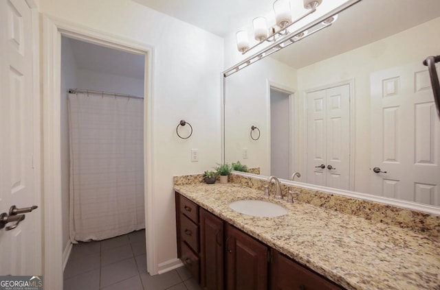 1111 Creekshore Dr, Athens, GA 30606 - full bathroom featuring vanity, tile patterned floors, and baseboards