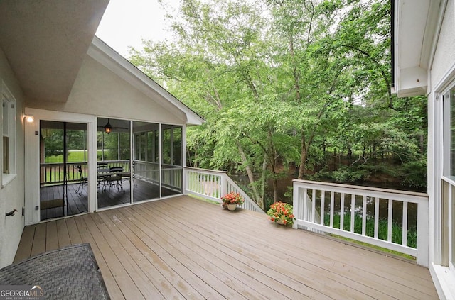1111 Creekshore Dr, Athens, GA 30606 - deck featuring a sunroom