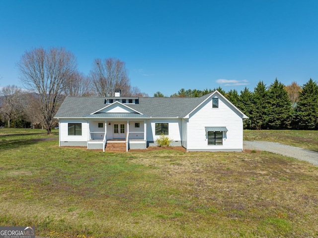 114 Cartecay River Run, Ellijay, GA 30536 - view of front facade featuring a porch, a front lawn, and gravel driveway