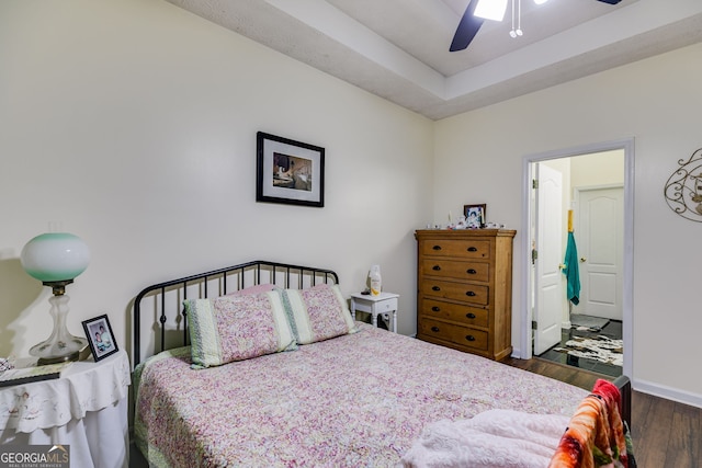 129 Onyx Ct, Carrollton, GA 30116 - bedroom with wood finished floors, baseboards, and a ceiling fan