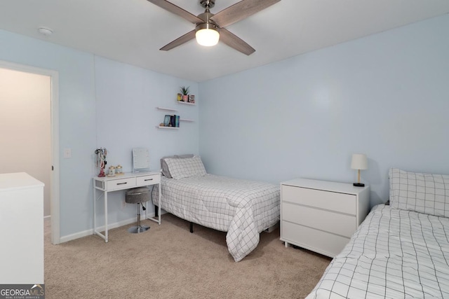 304 Boomer Ct, Guyton, GA 31312 - bedroom featuring carpet flooring, ceiling fan, and baseboards