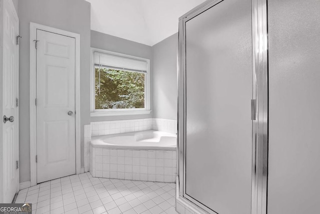 6708 Thornwood Ct, Flowery Branch, GA 30542 - full bath featuring a garden tub, tile patterned floors, and a stall shower