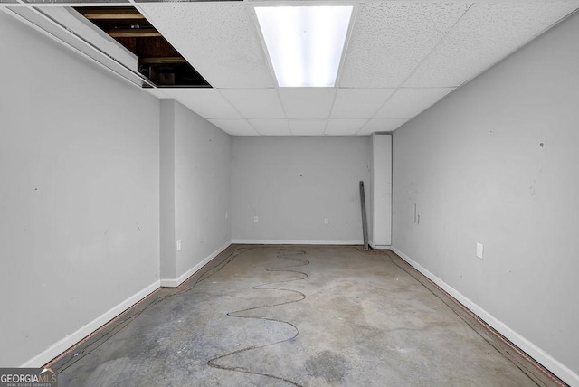 6708 Thornwood Ct, Flowery Branch, GA 30542 - finished below grade area featuring a drop ceiling and baseboards