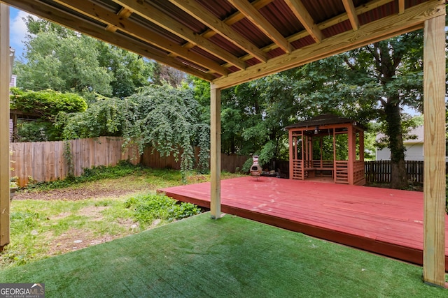 984 Wenham Ln, Lawrenceville, GA 30044 - view of yard with a wooden deck and a gazebo