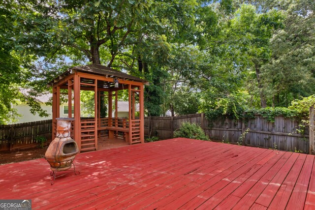 984 Wenham Ln, Lawrenceville, GA 30044 - deck featuring a fenced backyard and a gazebo