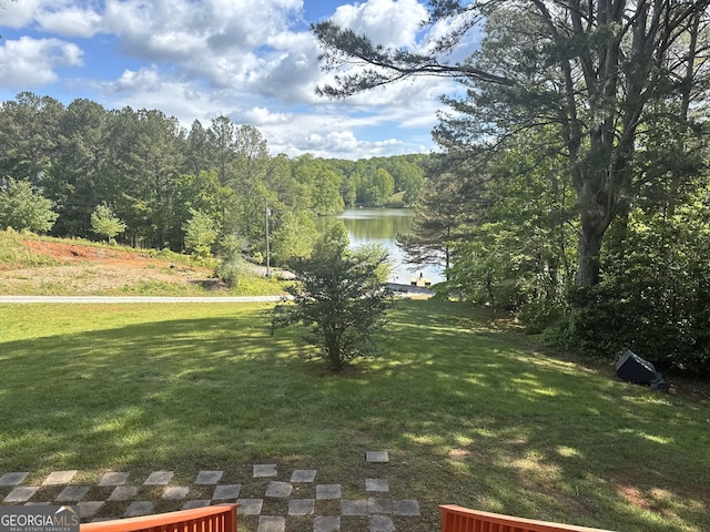 555 Barker Trail Rd, Cleveland, GA 30528 - view of grassy yard with a water view and a forest view