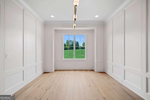 615 Claxton Ln, Milton, GA 30004 - unfurnished dining area with a decorative wall, hardwood / wood-style floors, and recessed lighting
