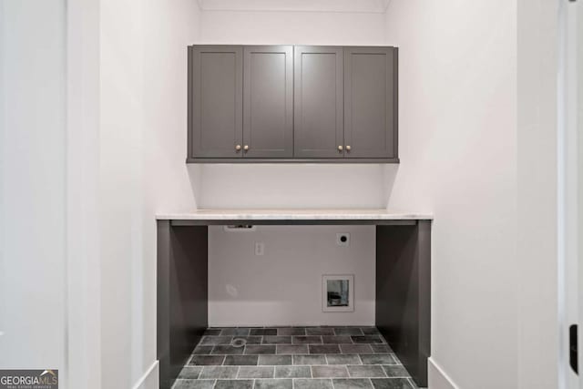 615 Claxton Ln, Milton, GA 30004 - laundry room featuring electric dryer hookup and cabinet space