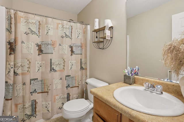 7813 Newbury Dr, Jonesboro, GA 30236 - full bath with vanity, toilet, and a shower with shower curtain