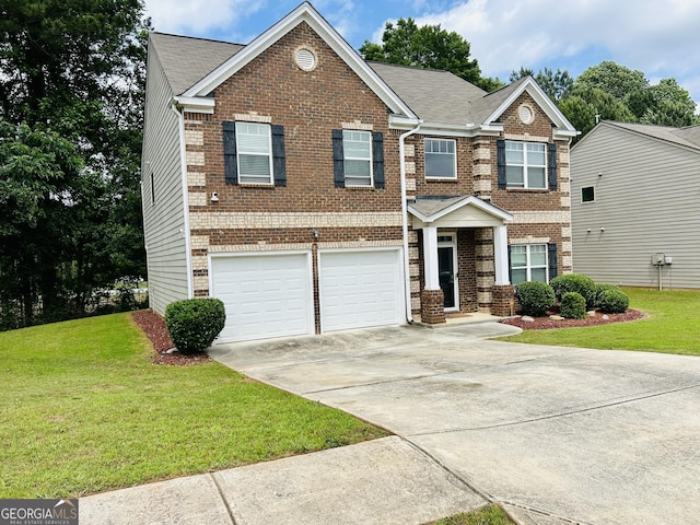 5848 Rex Ridge Loop, Rex, GA 30273 - view of front facade featuring brick siding, driveway, a garage, and a front lawn