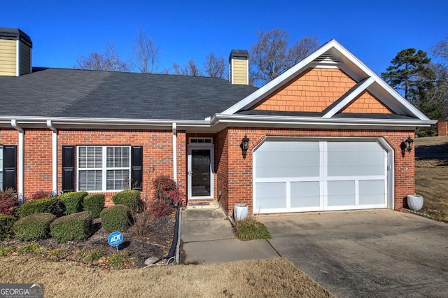2500 Rosehill Cir, Lithia Springs, GA 30122 - view of front of house with a chimney, brick siding, and driveway