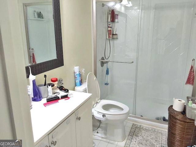 3332 Glenrose Trl, Chamblee, GA 30341 - full bath featuring tile patterned floors, a shower stall, and vanity