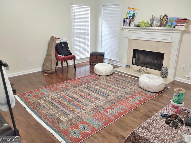3332 Glenrose Trl, Chamblee, GA 30341 - living area with wood finished floors, a premium fireplace, and plenty of natural light
