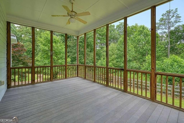 326 Seldom Seen Trl, Canton, GA 30115 - unfurnished sunroom featuring ceiling fan and plenty of natural light