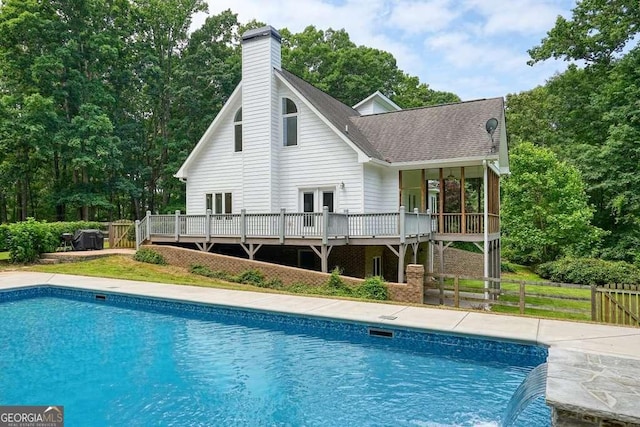 326 Seldom Seen Trl, Canton, GA 30115 - outdoor pool with a wooden deck