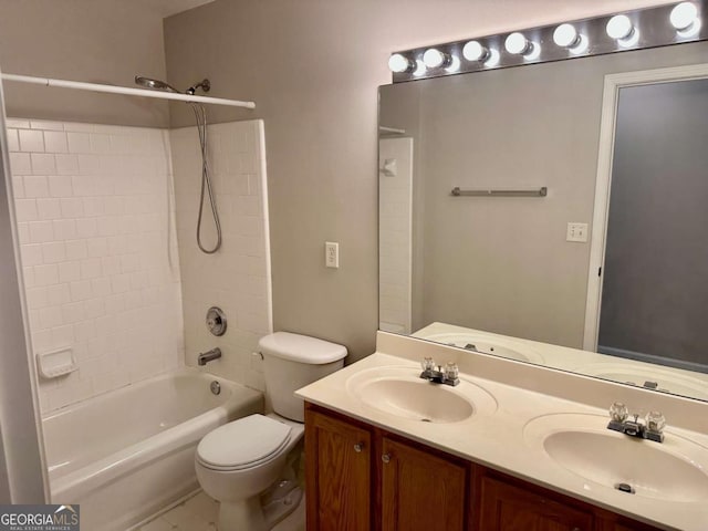 230 Wytheford Ct, Alpharetta, GA 30004 - full bathroom with double vanity, shower / tub combination, and toilet