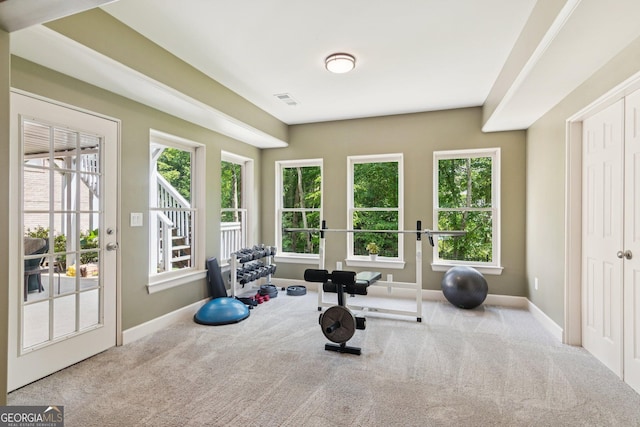 952 Moores Walk Ln, Suwanee, GA 30024 - exercise area with carpet flooring and baseboards