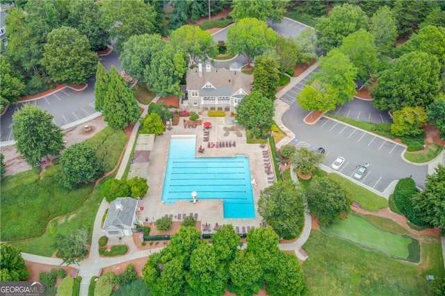 952 Moores Walk Ln, Suwanee, GA 30024 - aerial view of property's location featuring a pool