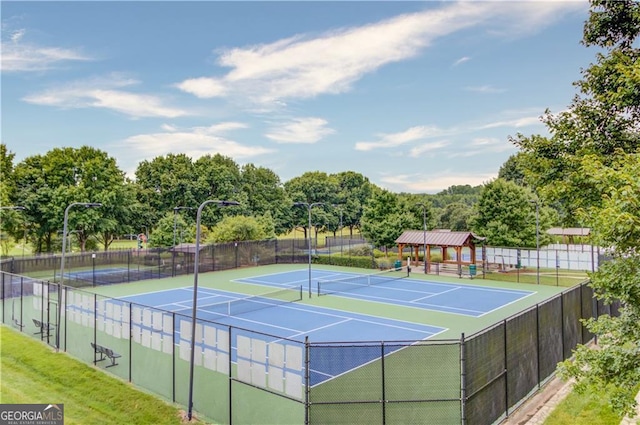 952 Moores Walk Ln, Suwanee, GA 30024 - view of tennis court featuring a gazebo