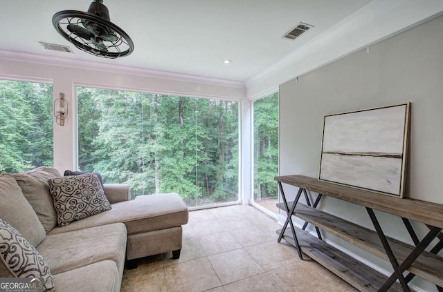 6095 Fords Rd NW, Acworth, GA 30101 - sunroom / solarium featuring ornamental molding and tile patterned flooring