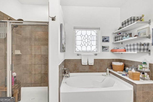 7891 Brass Lantern Dr, Flowery Branch, GA 30542 - full bathroom with a bath and a stall shower