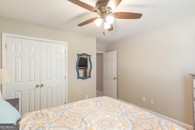 2600 Neighborhood Walk, Villa Rica, GA 30180 - bedroom featuring a closet and a ceiling fan