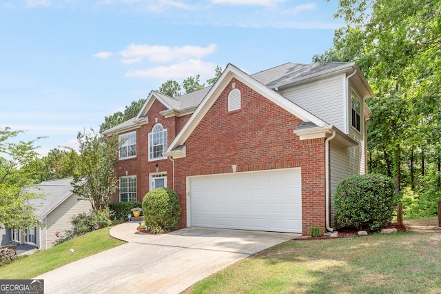 2600 Neighborhood Walk, Villa Rica, GA 30180 - view of front of home featuring driveway, a front lawn, and brick siding
